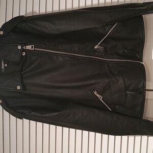 Misguided black faux leather biker jacket